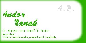 andor manak business card